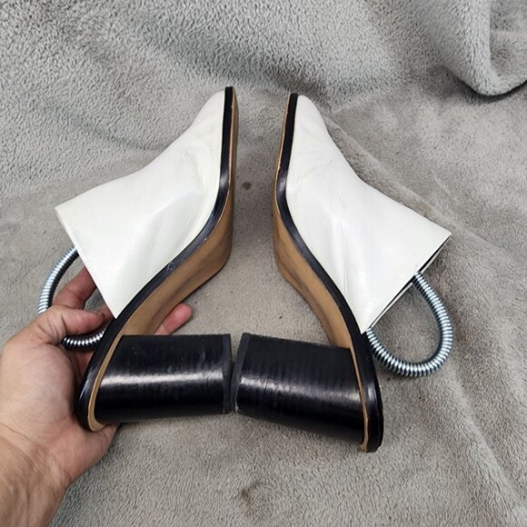 Rebecca Minkoff Shoes Womens Size 8.5 White Leather Slip On Mules *Read* - Picture 7 of 14
